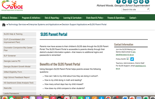 https://www.gadoe.org/Technology-Services/Enterprise-Systems-and-Applications/SLDS/Pages/SLDS-Parent-Portal.aspx